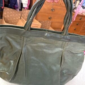 Furla Olive Green Leather Tote